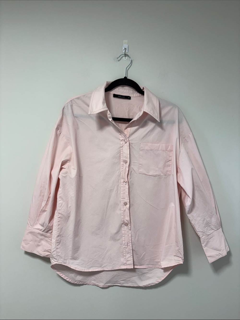 Deluc Pale Pink Button-Down Shirt with Chest Pocket